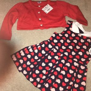 Janie and Jack Dress & Cardigan 6-12 M